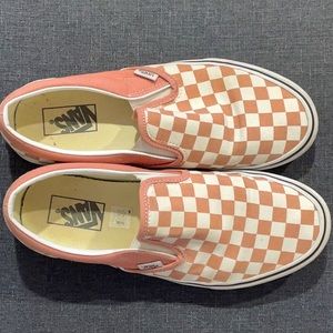 Rose Gold Checkered Slip On Vans